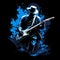 Blues Musician Guitarist T-shirt Graphic In Contour Style