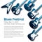 Blues themed music poster background