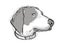 Bluetick Coonhound Dog Breed Cartoon Retro Drawing