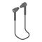 Bluetooth earphone wire icon, isometric style