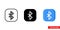 Bluetooth icon of 3 types. Isolated vector sign symbol.