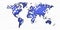Bluish Digital slhouette of world map