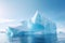 Bluish iceberg with beautiful shapes. Generative AI