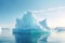 Bluish iceberg with beautiful shapes. Generative AI