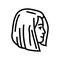 blunt bob hairstyle line icon vector illustration