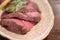 Blur background of a gourmet filet mignon steak