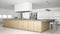 Blur background interior design, minimalistic professional modern wooden kitchen with accessories, contemporary