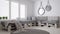 Blur background interior design, scandinavian minimalistic living room with diy pallet sofa, contemporary