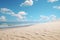 Blur beautiful nature sea beach with white sand beach blue sky with clouds