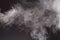 Blur Fluffy Puffs White Smoke Fog Black Background