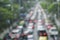 Blur focus of rush hour with cars and generic vehicles, Traffic
