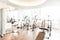 Blur gym background fitness center or health club with sports ex