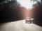 Blur lonely rural narrow country road in tropical lands