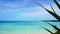 Blur person at Maldives beach panorama view