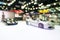 Blur photo of car showroom with bokeh