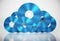 Bluray discs arranged as a cloud symbol. Data storage concept. 3D illustration