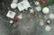 Blure Christmas background. creative abstract composition of xmas decorations