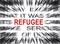 Blured text with focus on REFUGEE