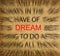 Blured text on vintage paper with focus on DREAM