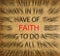 Blured text on vintage paper with focus on FAITH