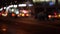 Blurred abstract bokeh of city nightlife street in Moscow. Urban scene