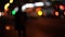 Blurred abstract bokeh of city nightlife street in Moscow. Urban scene
