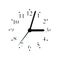 Blurred analogue clock face dial silhouette