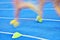 Blurred athletes on the sprint track