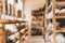 Blurred background of interior in zero waste shop.