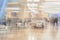 Blurred background of restaurant with people, fast food concept