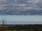 The blurred background with view from the tip of the Tippelsberg an  dump in the city of Bochum, Ruhr area, Germany