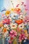 Blurred Blooms: A Vibrant Springtime Canvas Using Varnished Oil