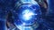 Blurred Blue Hyperspace Tunnel wormhole Interstellar flight,