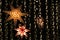 Blurred bokeh light and star for decoration christmas, christmas and new year ornamental lights shine spark for background, bokeh