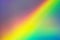 Blurred bright diagonal rainbow light refraction overlay effect for mockups. Organic diagonal holographic flare on a light wall