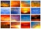 Blurred bright sky and sea bokeh landscape vector backgrounds collection