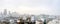 Blurred city urban for background, building and city landscape background soft and sunset light on sky blur soft