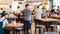 Blurred coffee shop or cafe restaurant