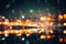 Blurred Colorful Glowing Cityscape Lights Bokeh Background With Copy Space - Generative AI