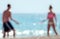 Blurred couple at beach.