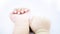 Blurred cute baby hands background