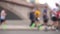 Blurred cyclists and runners. Activity concept. Super slow motion background bokeh video