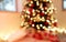 Blurred decorated christmas tree at home
