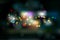 Blurred defocused night city landscape - vector