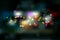 Blurred defocused night city landscape - vector