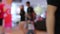 Blurred or defocused shopping mall interior with people walking at holiday
