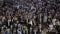 Blurred defocused view of a people walking to work down the Tokyo street