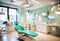 Blurred dental clinic background. Defocused interior of modern dental office