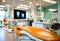 Blurred dental clinic background. Defocused interior of modern dental office