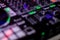 Blurred DJ Controller background with glowing lights in party atmosphere Music Industry